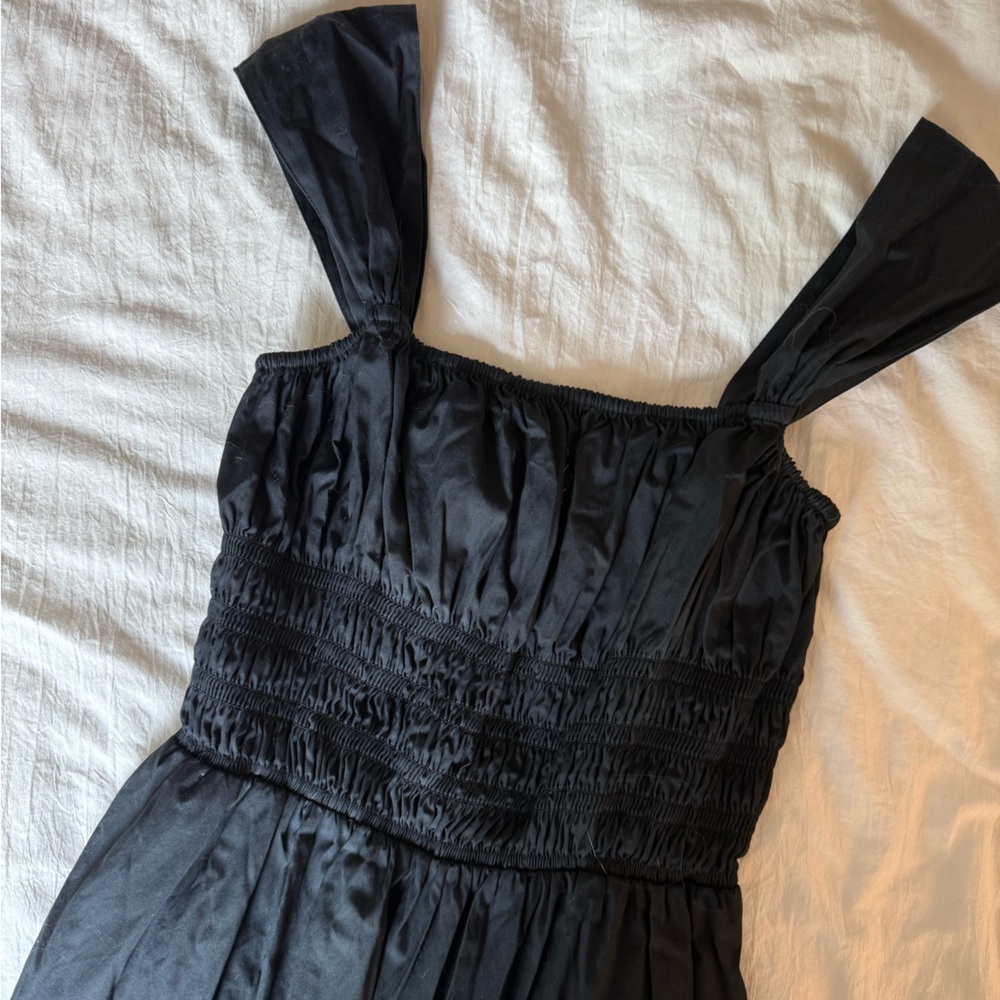 Midi Black Smocked Sundress